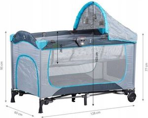 Ecotoys Kojec, łóżeczko z funkcją kołyski dla dziecka z akcesoriami 9