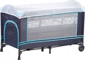 Ecotoys Łóżeczko dla dziecka z podwieszaną podłogą i moskitierą 2