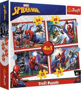 Trefl Puzzle 4w1 Bohaterski Spider-Man / Disney Marvel Spiderman 34384 Trefl 1