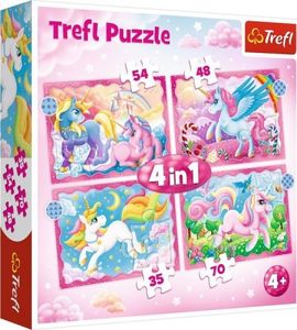 Trefl Puzzle 4w1 Jednorożce i magia 34389 Trefl 1