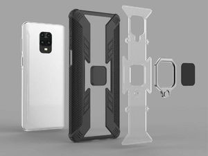 Alogy Pancerne etui Alogy Ring Carbon Holder do Xiaomi Redmi Note 9S/ Pro/ Max 10