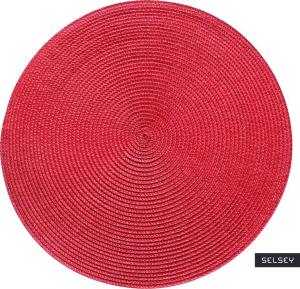 Selsey SELSEY Podkładka pod talerz Hellgrau średnica 38 cm czerwona 1