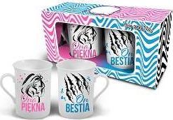 BGtech ZESTAW 2 KUBKÓW ONA PIĘKNA ON BESTIA 290ml 1
