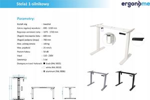 Biurko Ergonome Gamingowe biurko elektryczne Ergonome 160x80 3
