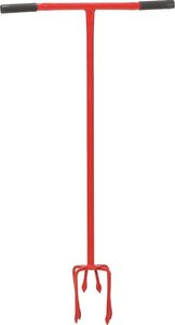 vidaXL Spulchniacz ręczny do ogrodu, czerwony, stalowy 2