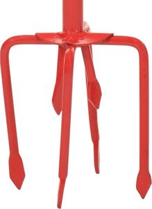 vidaXL Spulchniacz ręczny do ogrodu, czerwony, stalowy 4