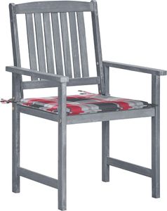 vidaXL Krzesła ogrodowe, poduszki, 8 szt., lite drewno akacjowe, szare 2