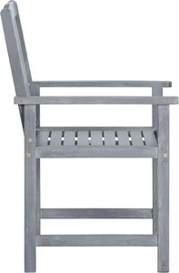 vidaXL Krzesła ogrodowe, 8 szt., lite drewno akacjowe, szare 4