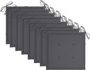 vidaXL Krzesła ogrodowe, poduszki, 8 szt., lite drewno akacjowe, szare 6