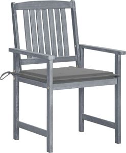 vidaXL Krzesła ogrodowe, poduszki, 8 szt., lite drewno akacjowe, szare 2