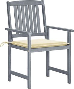 vidaXL Krzesła ogrodowe, poduszki, 8 szt., lite drewno akacjowe, szare 2