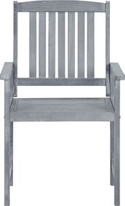 vidaXL Krzesła ogrodowe, poduszki, 8 szt., lite drewno akacjowe, szare 5