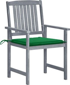 vidaXL Krzesła ogrodowe, poduszki, 8 szt., lite drewno akacjowe, szare 2