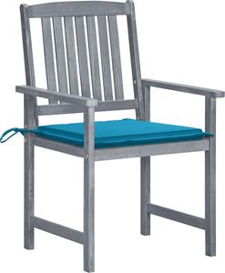 vidaXL Krzesła ogrodowe, poduszki, 8 szt., lite drewno akacjowe, szare 2