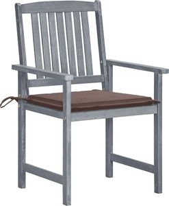 vidaXL Krzesła ogrodowe, poduszki, 8 szt., lite drewno akacjowe, szare 2