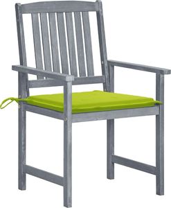 vidaXL Krzesła ogrodowe, poduszki, 8 szt., lite drewno akacjowe, szare 2