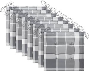 vidaXL Krzesła ogrodowe, poduszki, 8 szt., lite drewno akacjowe, szare 5