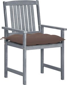 vidaXL Krzesła ogrodowe, poduszki, 8 szt., lite drewno akacjowe, szare 2