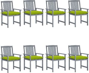 vidaXL Krzesła ogrodowe, poduszki, 8 szt., lite drewno akacjowe, szare 1