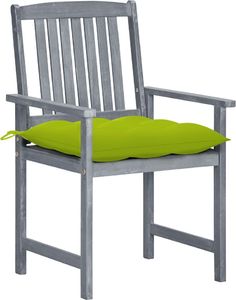 vidaXL Krzesła ogrodowe, poduszki, 8 szt., lite drewno akacjowe, szare 2