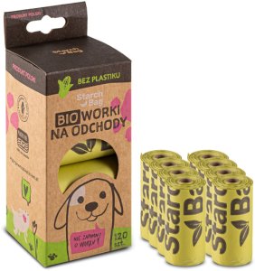 StarchBag Kompostowalne BIOworki* na odchody 1 rolka x 15 szt., kol. zielony 8