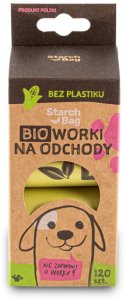 StarchBag Kompostowalne BIOworki* na odchody 1 rolka x 15 szt., kol. zielony 9