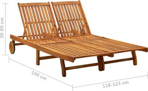 vidaXL Leżaki, 2 szt., lite drewno akacjowe 8