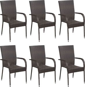 vidaXL 7-częściowy zestaw mebli ogrodowych, polirattan, brązowy 5