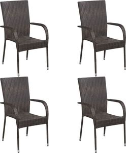 vidaXL 5-częściowy zestaw mebli ogrodowych, polirattan, brązowy 5