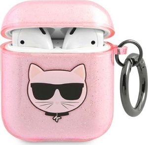 Karl Lagerfeld Etui ochronne KLA2UCHGP Glitter Choupette do AirPods 1/2 różowe 1