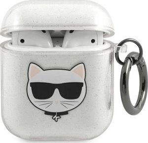 Karl Lagerfeld Etui ochronne KLA2UCHGS Glitter Choupette do AirPods 1/2 białe 1