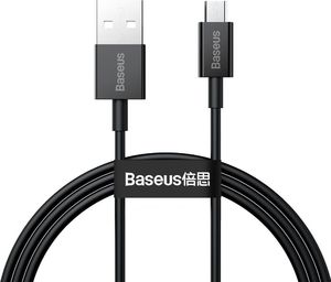 Kabel USB Baseus USB-A - microUSB 1 m Czarny (BSU2822BLK) 1