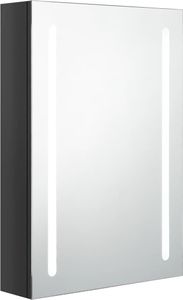 vidaXL Szafka górna z lustrem i LED 50cm czarna połysk (326496) 1