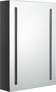 vidaXL Szafka górna z lustrem i LED 50cm czarna połysk (326496) 3