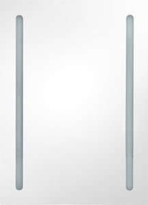 vidaXL Szafka górna z lustrem i LED 50cm czarna połysk (326496) 4