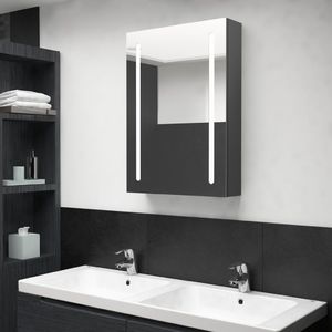vidaXL Szafka górna z lustrem i LED 50cm szara (326497) 2