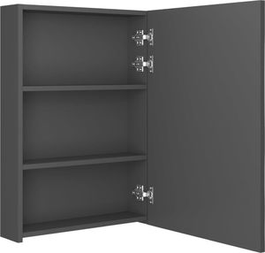 vidaXL Szafka górna z lustrem i LED 50cm szara (326497) 5