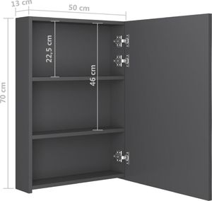 vidaXL Szafka górna z lustrem i LED 50cm szara (326497) 8