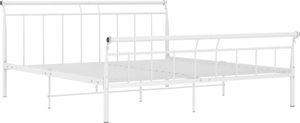 vidaXL Rama łóżka, biała, metalowa, 160 x 200 cm 2