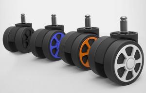 Zenga kółka do fotela kauczukowe miękkie 5szt. niebieskie 3