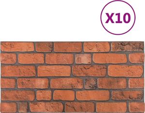 vidaXL Panele ścienne 3D, wzór cegły, kolor terakota, 10 szt., EPS 2