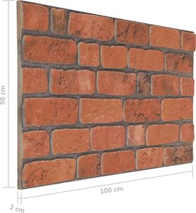 vidaXL Panele ścienne 3D, wzór cegły, kolor terakota, 10 szt., EPS 8