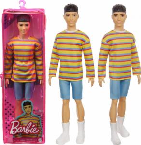 Lalka Barbie Mattel Fashionistas - Stylowy Ken, bluza w kolorowe paski (DWK44/GRB91) 1