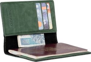 Surazo Etui na paszport z miejscem na karty - Nubuk Zielony Uniwersalny 3