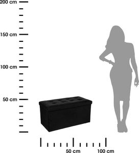 Atmosphera Pufa pikowana Adaline Black 76x38 cm 3