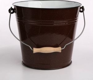 Emalia Silesia Rybnik Wiadro stalowe emaliowane Silesia Rybnik brązowe 10,9 l 2