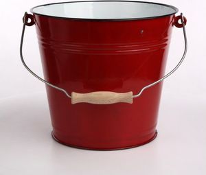 Emalia Silesia Rybnik Wiadro stalowe emaliowane Silesia Rybnik czerwone 10,9 l 2