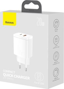 Ładowarka Baseus Compact 1x USB-A 1x USB-C 3 A (6953156207240) 5
