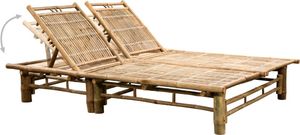 vidaXL 2-osobowy leżak z poduszkami, bambusowy 3