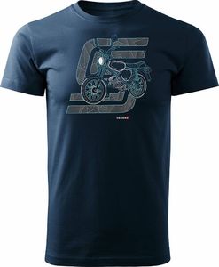 Topslang Koszulka motocyklowa z motocyklem Simson Enduro S50 S51 męska granatowa REGULAR S 1
